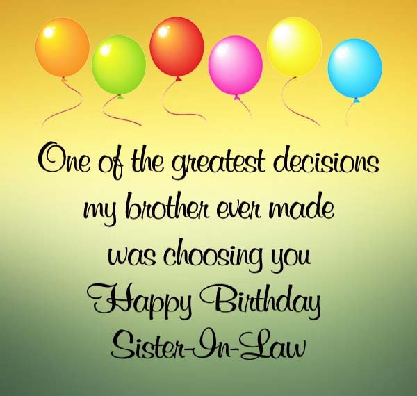 Best 20 Happy Birthday Wishes for Sister In Law