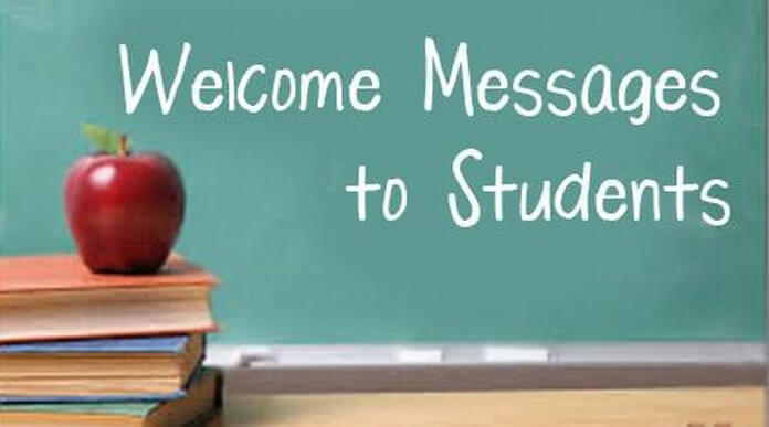 Welcome messages and quotes for student