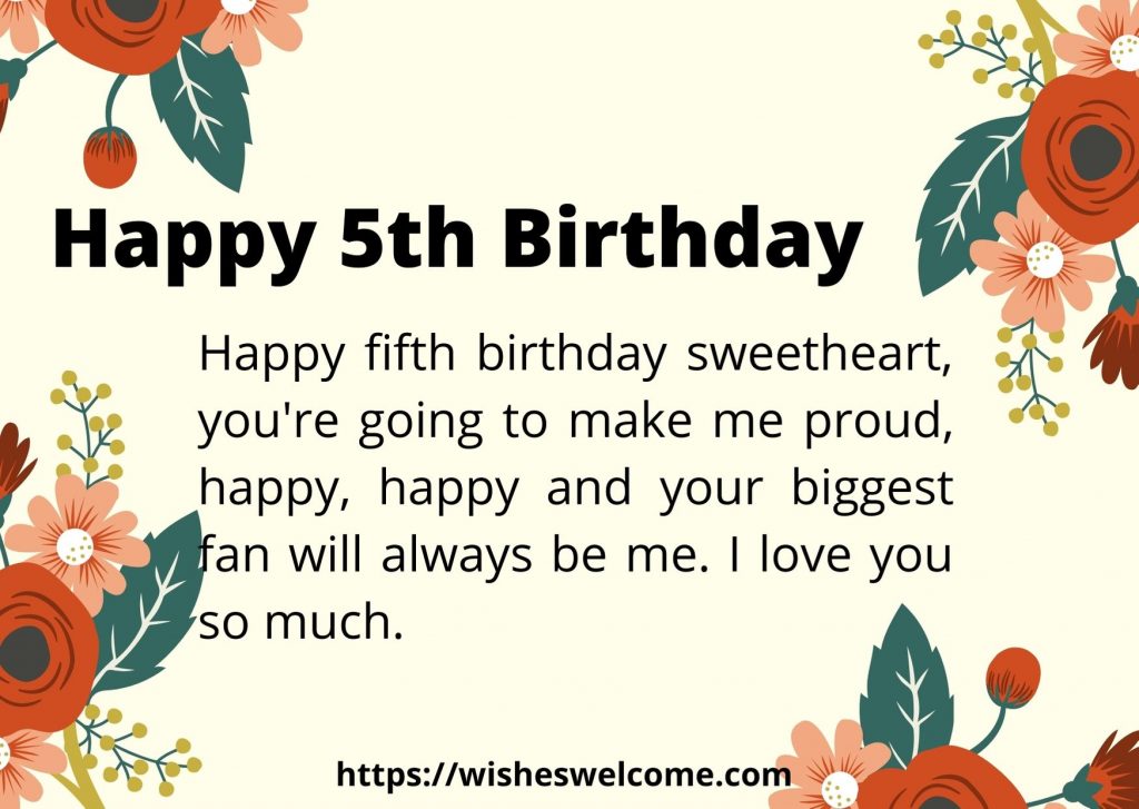 Happy 5th birthday wishes