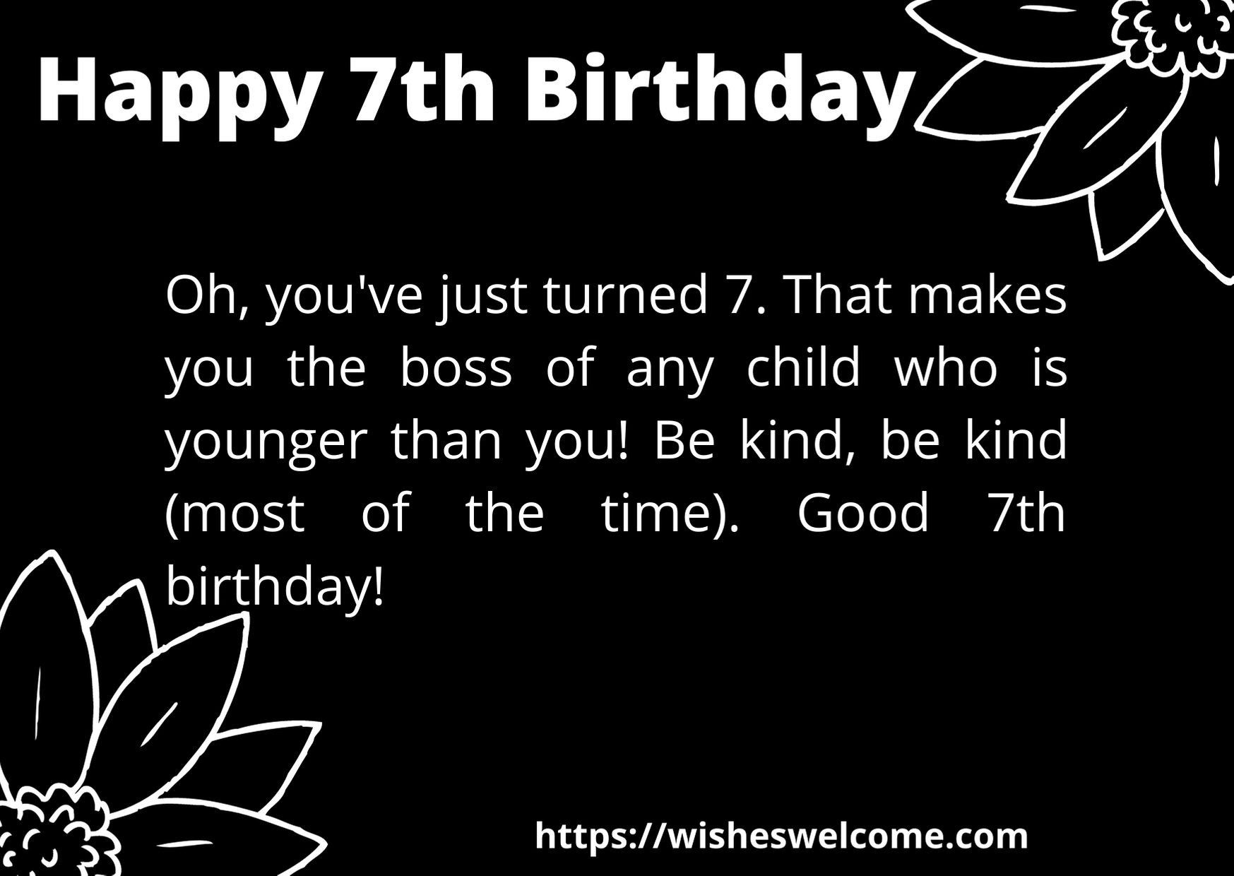 Happy 7th Bithday wishes