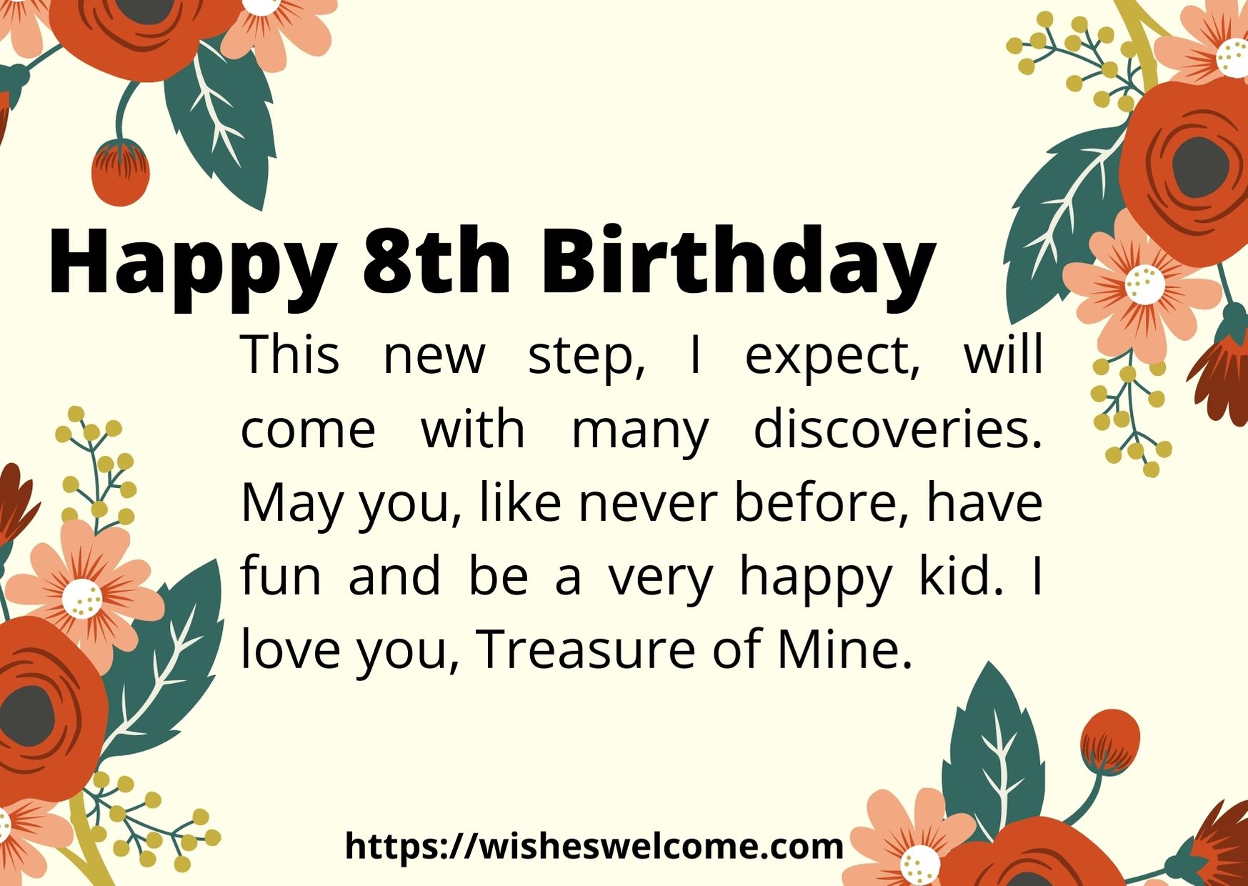 Happy 8th Birthday wishes